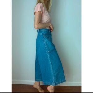 Vintage Denim  Culottes High Waisted Cropped Jeans Liz Pockets Wide Leg